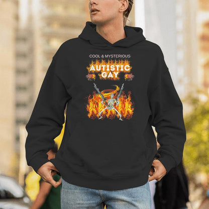 Cool Mysterious Autistic Gay Hard Skeleton Meme Gen Z Unisex Hoodie