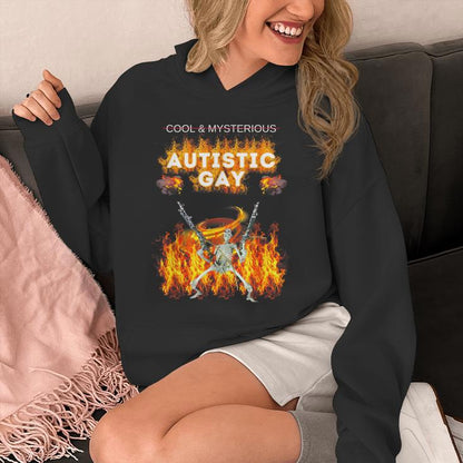 Cool Mysterious Autistic Gay Hard Skeleton Meme Gen Z Unisex Hoodie