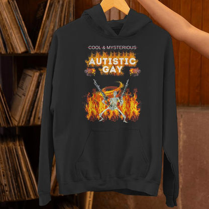 Cool Mysterious Autistic Gay Hard Skeleton Meme Gen Z Unisex Hoodie