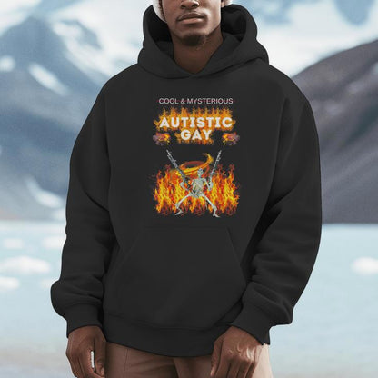 Cool Mysterious Autistic Gay Hard Skeleton Meme Gen Z Unisex Hoodie