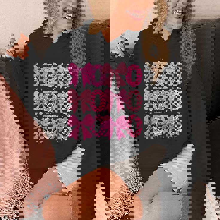 Coquette Valentine Xoxo Valentine Bow Hearts Lover Unisex Hoodie