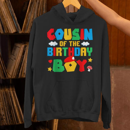 Cousin Of The Birthday Boy Game Gaming Family Matching Unisex Hoodie