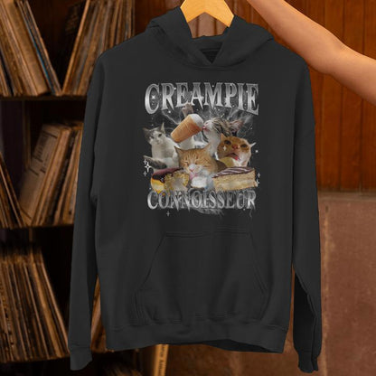 Creampie Connoisseur Raunchy Cat Meme Adult Humor Unisex Hoodie