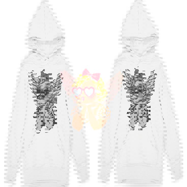 Cupid Blowing Bubble Heart Sunglasses Leopard Valentines Day Unisex Hoodie