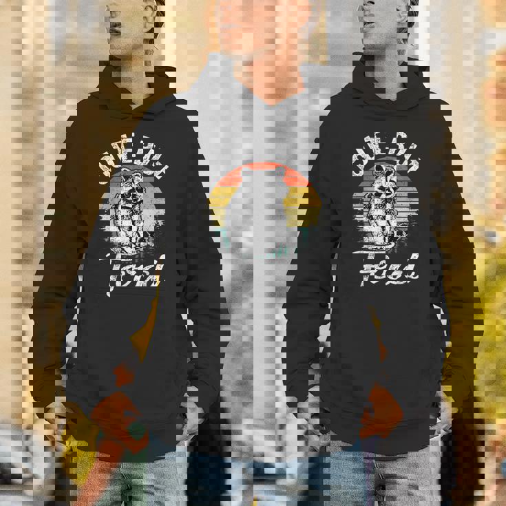 Cute But Feral Raccoon Vintage Unisex Hoodie