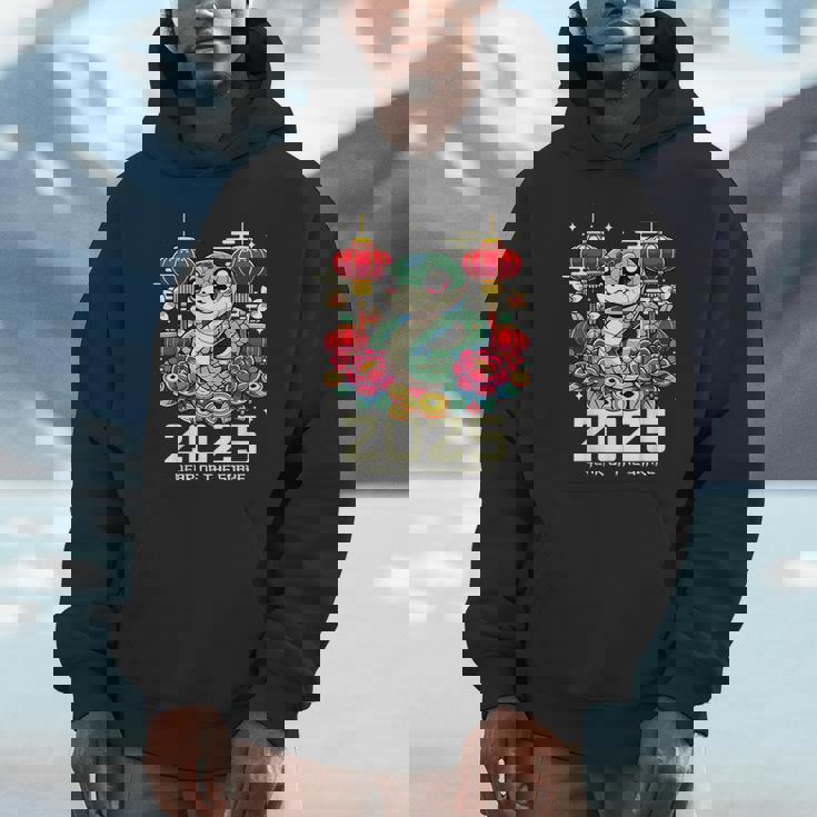 Cute Happy Chinese New Year Of The Snake 2025 Lunar Zodiac Unisex Hoodie