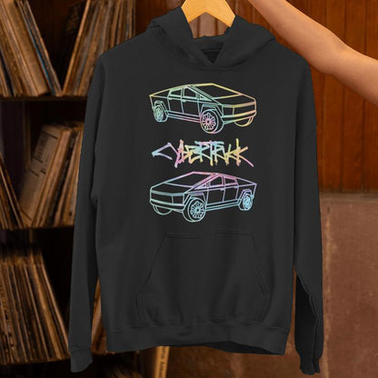 Cyber Trucks Futuristic Tie Dye Unisex Hoodie