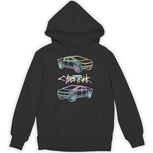 Cyber Trucks Futuristic Tie Dye Unisex Hoodie
