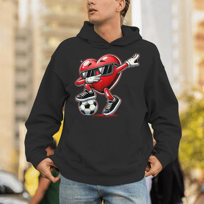 Dabbing Heart Dab Cute Valentines Day Boys Soccer Unisex Hoodie