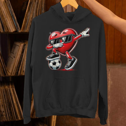 Dabbing Heart Dab Cute Valentines Day Boys Soccer Unisex Hoodie
