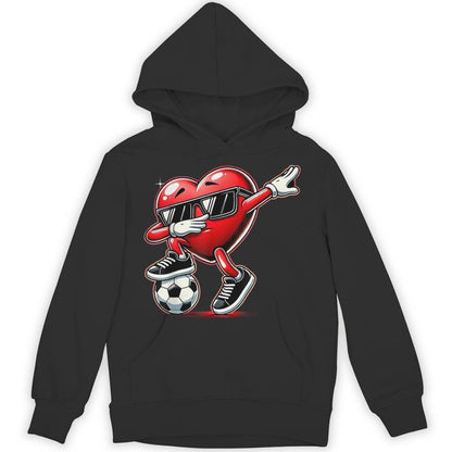 Dabbing Heart Dab Cute Valentines Day Boys Soccer Unisex Hoodie