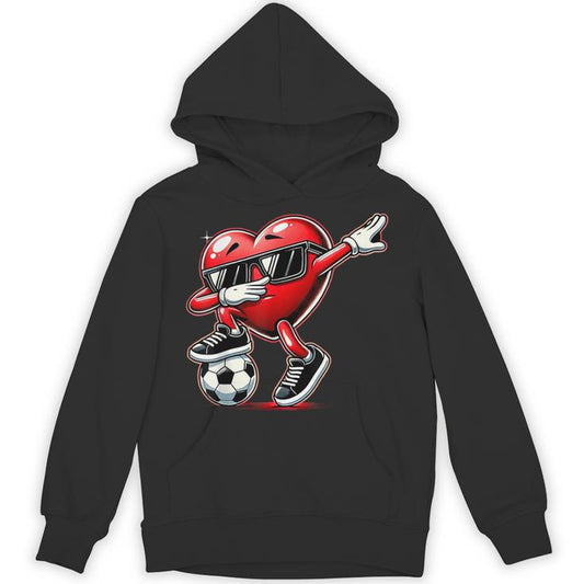 Dabbing Heart Dab Cute Valentines Day Boys Soccer Unisex Hoodie