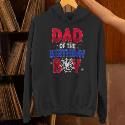 Dad Of The Birthday Boy Matching Spider Web Family Unisex Hoodie