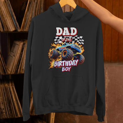 Dad Of The Birthday Boy Monster Truck Birthday Novelty Unisex Hoodie