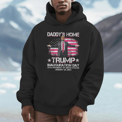 Daddys Home Trump Pink Inauguration Day 2025 Unisex Hoodie