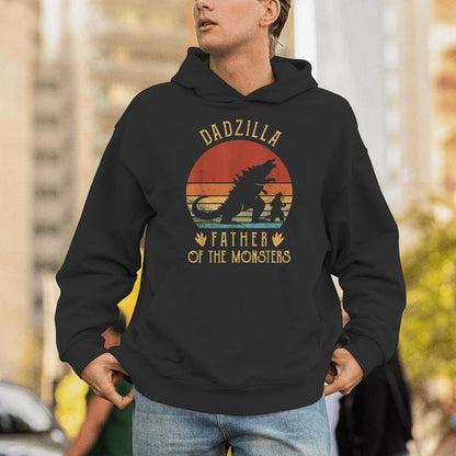 Daddyzilla Father Of Monsters Vintage Dad Fathers Day Unisex Hoodie