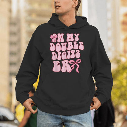 In My Double Digits Era Coquette 10 Year Old 10Th Birthday Unisex Hoodie