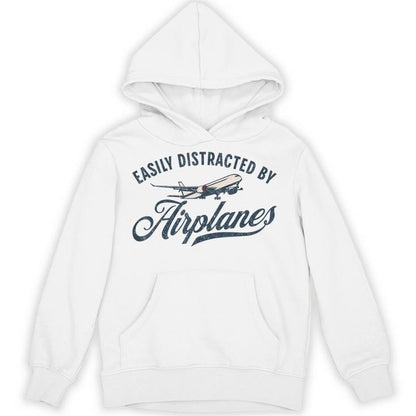 Easily Distracted By Airplanes Plane Lover Vintage Aviation Unisex Hoodie