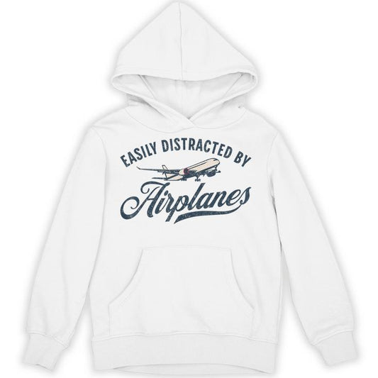 Easily Distracted By Airplanes Plane Lover Vintage Aviation Unisex Hoodie