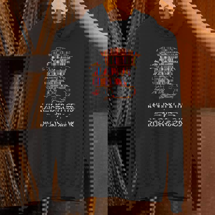 Easily Distracted By Dragons And Books Book &amp; Dragon Unisex Hoodie