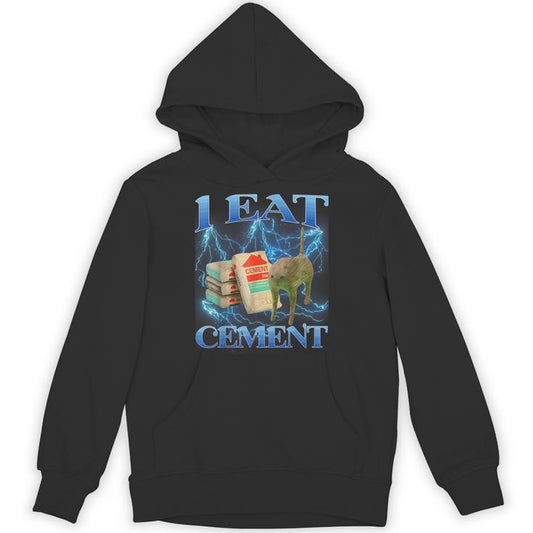 I Eat Cement Cat Meme Internet Memes Memes Gen-Z Unisex Hoodie
