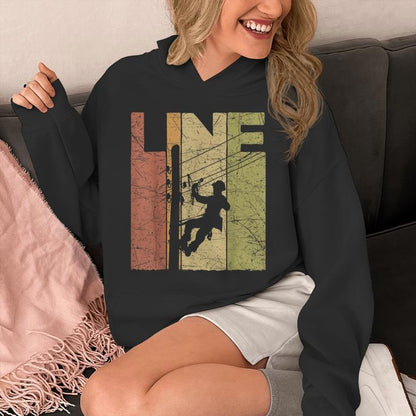 Electric Cable Lineman Vintage Lineman Retro Electrician Unisex Hoodie
