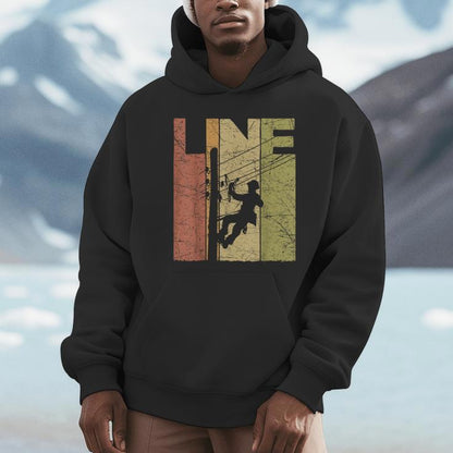 Electric Cable Lineman Vintage Lineman Retro Electrician Unisex Hoodie