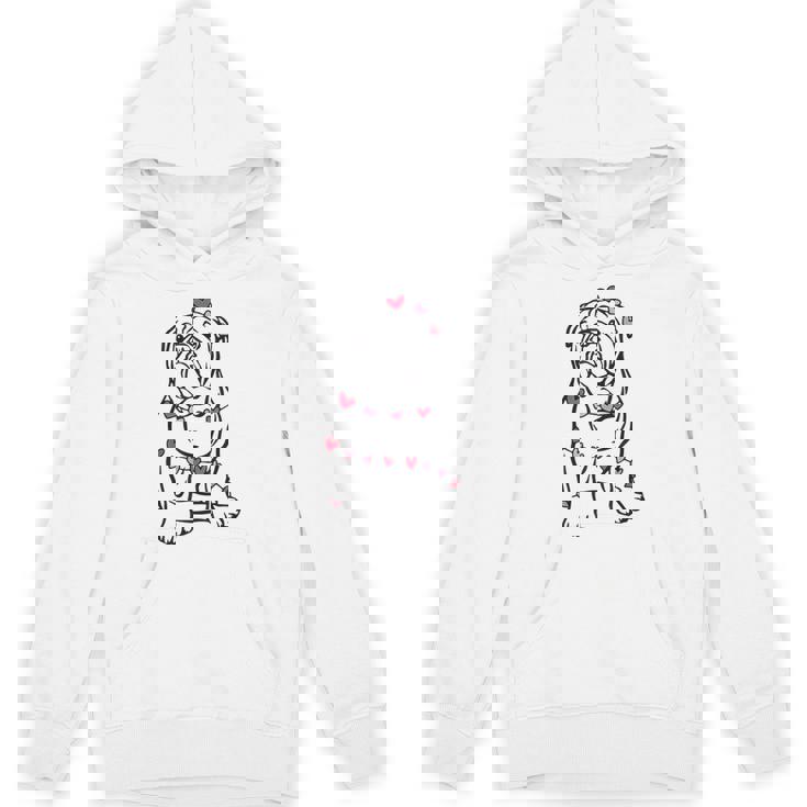 English Bulldog Valentine's Day Heart Pet Dog Animal Lover Unisex Hoodie