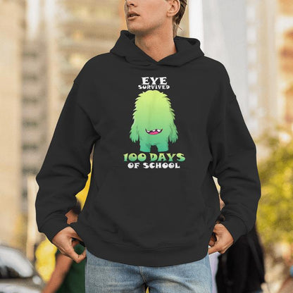 Eye Survived 100 Days Monster School Ready For Googly Eyes Unisex Hoodie