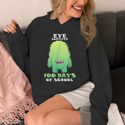 Eye Survived 100 Days Monster School Ready For Googly Eyes Unisex Hoodie