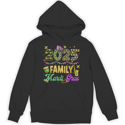 Family Mardi Gras 2025 Fat Tuesday Family Matching Outfit Unisex Hoodie
