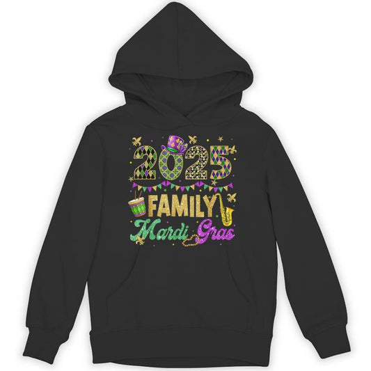 Family Mardi Gras 2025 Fat Tuesday Family Matching Outfit Unisex Hoodie