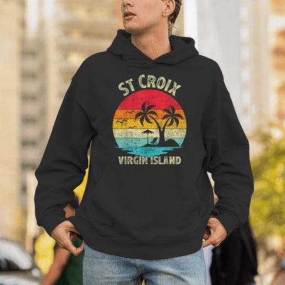 Family Vacation Vintage Retro Virgin Island St Croix Beach Unisex Hoodie