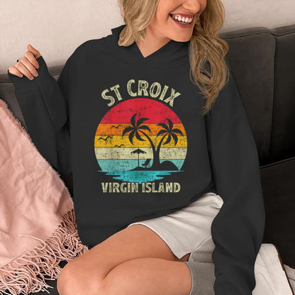 Family Vacation Vintage Retro Virgin Island St Croix Beach Unisex Hoodie