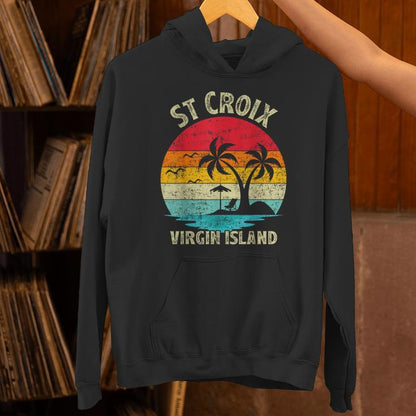 Family Vacation Vintage Retro Virgin Island St Croix Beach Unisex Hoodie
