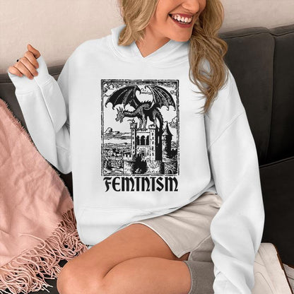 Feminism Dragon Fantasy Vintage 90S Meme Unisex Hoodie