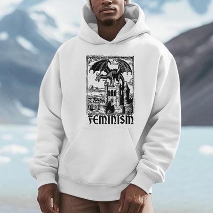 Feminism Dragon Fantasy Vintage 90S Meme Unisex Hoodie