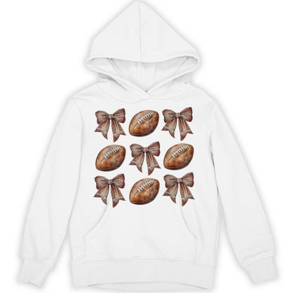 Football Coquette Bow Football Season Game Day Halloween Unisex Hoodie