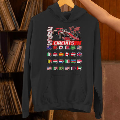 Formula 2025 Circuits Formula 2025 Schedule Racing Car Track Unisex Hoodie