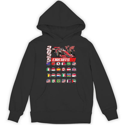 Formula 2025 Circuits Formula 2025 Schedule Racing Car Track Unisex Hoodie