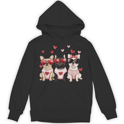 French Bulldog Valentine's Day Heart Pet Dog Animal Lover Unisex Hoodie