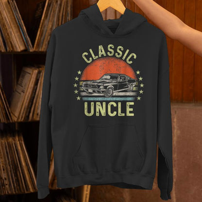 Classic Uncle Saying Classic Car Vintage Graphic Unisex Hoodie