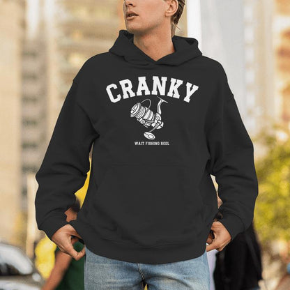 Cranky Fishing Reel Pun Humor Fishermen Hoilday Unisex Hoodie