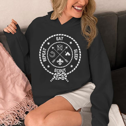 Eat Sleep Scout Repeat Outdoor Camping Nature Unisex Hoodie