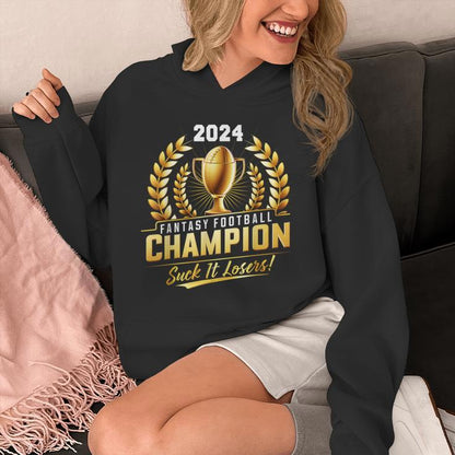 Fantasy Football Champion 2024 Trophy Unisex Hoodie