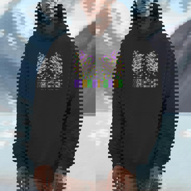 Mardi Gras Skeleton Hands With Beads And Fleur-De-Lis Unisex Hoodie