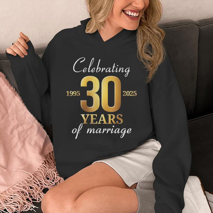 Married 30 Years Of Marriage 1995 30Th Wedding Couples Unisex Hoodie