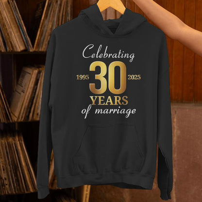 Married 30 Years Of Marriage 1995 30Th Wedding Couples Unisex Hoodie