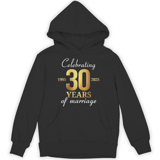 Married 30 Years Of Marriage 1995 30Th Wedding Couples Unisex Hoodie