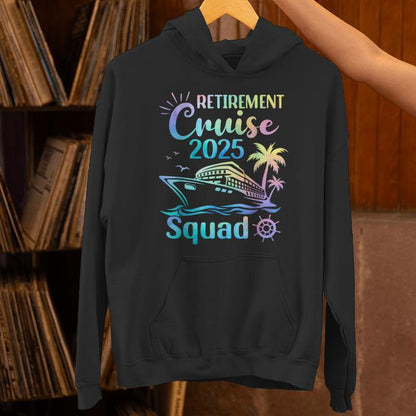 Retirement Cruise 2025 Squad Tie Dye Retired Cruising Unisex Hoodie